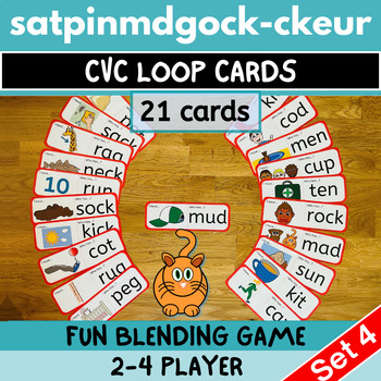 Preview of SATPIN MDGOCKCKEUR Short Vowel CVC + Onset & Rime | 'I Have Who Has'  Loop Cards
