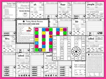 Phonics Phase 5 Tricky Words Practice Worksheets UK Teaching Resources