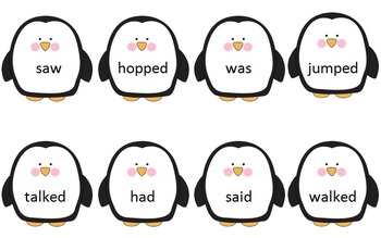 Preview of Phonics Phase 6 - Past Tense Penguin Sorting Penguins