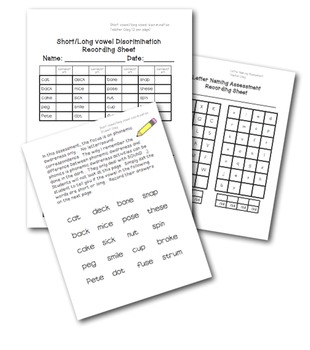 Preview of Phonics & Phonemic Awareness Assessment - First Grade Common Core RF1.2 & RF1.3a