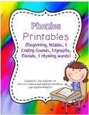Phonics & Phonemic Awareness Printables Bundle 