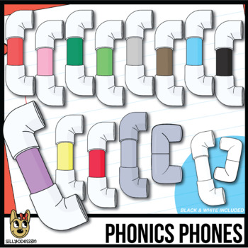 Preview of Phonics Phones Clip Art | Whisper Phones Clipart