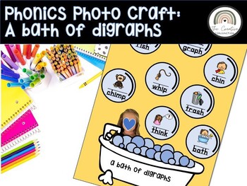 Preview of Phonics Photo Craft: A Bath of Digraphs (sh, ch, th, wh, ph)