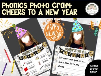 Preview of Phonics Photo Craft: Cheers to a New Year | Silent e Review | Resolution Writing