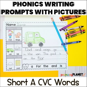 Preview of Phonics Picture Writing Prompts - Short A CVC Words - Phonics Worksheets