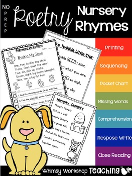 No Prep Poetry Nursery Rhymes by Whimsy Workshop Teaching | TPT