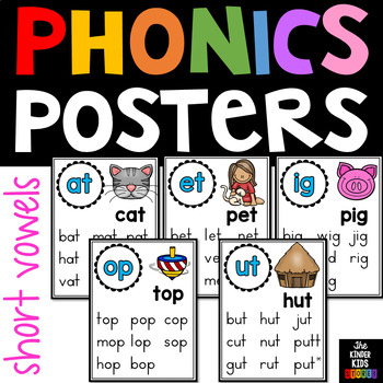 Preview of Phonics Posters Short Vowels Posters for Intervention