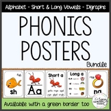 Phonics Posters - Alphabet, Short Vowel, Long Vowel, Digraph