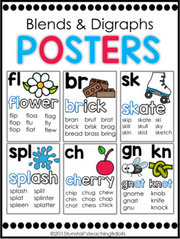 Preview of Phonics Posters Blends and Digraphs