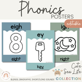 Phonics Posters | Cute Sea Life English Classroom Decor