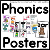 Phonics Posters | Long Vowels, Vowel Teams, & Final Stable