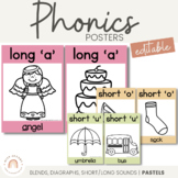 Phonics Posters | PASTELS | Muted Rainbow Classroom Decor