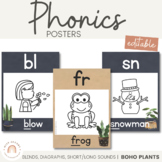 Phonics Posters | Rustic BOHO PLANTS decor