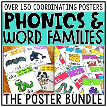 Preview of Phonics Posters & Word Family Posters Bundle
