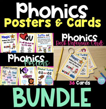 Preview of Phonics Posters and Cards BUNDLE