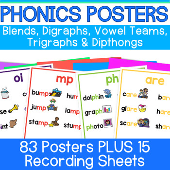 Preview of Phonics Posters - Blends, Digraphs, Trigraphs & Diphthongs - Long & Short Vowels