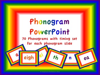 Preview of Phonics Powerpoints- Phonograms, blends, digraphs, alphabet timed and on-click