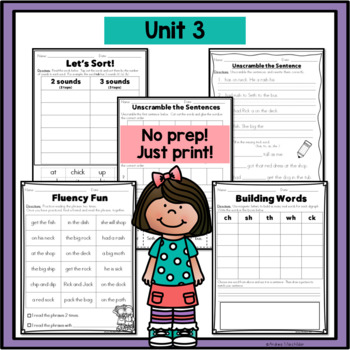 phonics practice pack first grade unit 3 consonant digraphs tpt