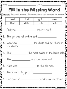 Level 2 Unit 3 Closed Syllable Exceptions by Andrea Marchildon | TpT