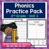 Second Grade Phonics Unit 3 Closed Syllable Exceptions