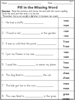 Phonics Practice Pack Unit 6 Second Grade - Vowel-Consonant-e Syllables