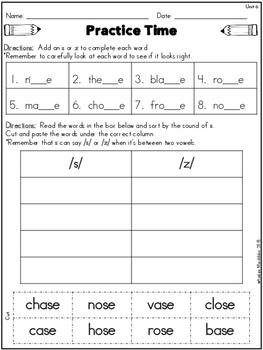 phonics practice pack unit 6 second grade vowel consonant e syllables