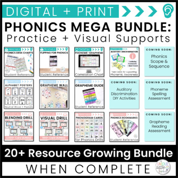 Preview of Systematic Phonics Practice and Visual Supports Growing Bundle