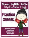 Phonics Practice with Closed Syllable Words w/ Digraphs, D