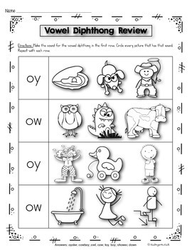 vowel digraph and diphthong worksheets phonics intervention tpt