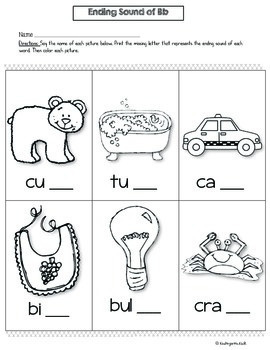 g consonant worksheets Phonics Prep: Worksheets Sounds Kindergarten by Ending