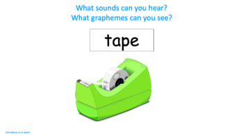 Preview of Phonics - 'a-e' as in tape - Introduce and Teach
