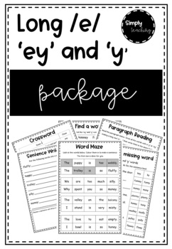 Preview of Phonics Printable Bundle: long /e/ sounds ey (key) and y (baby)