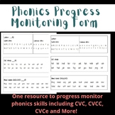 Phonics Progress Monitoring Form (IEP,ARD, RTI Data Collection)