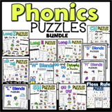 Phonics Puzzles Year Long Growing Bundle with Phonics Work