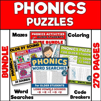Preview of Phonics Puzzle Activities for Older Struggling Readers Special Education