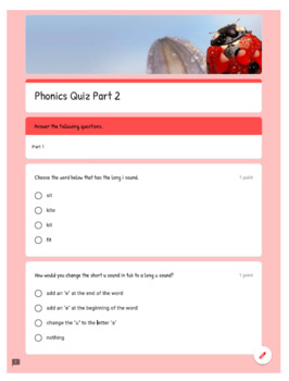 Phonics Quiz Part 2 Google Form - Digital Learning by A W Creations