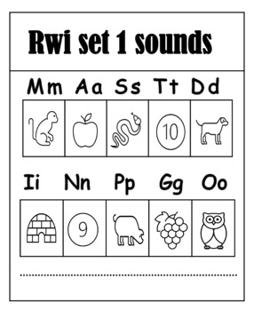 Preview of Phonics RWI set 1 sound free sample worksheet activity