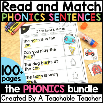 Preview of Phonics Read & Match Sentences BUNDLE