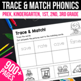 Phonics Read Trace Match  CVC CVCe Blends Digraphs Sight Words