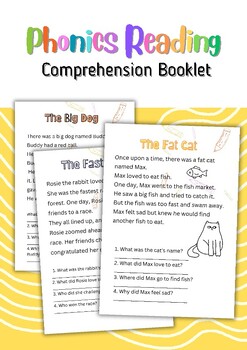 Preview of Phonics Reading Comprehension Booklet