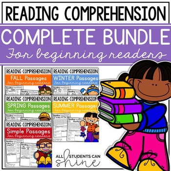 Preview of Phonics Reading Comprehension Passages &  Questions Bundle First & Second Grade