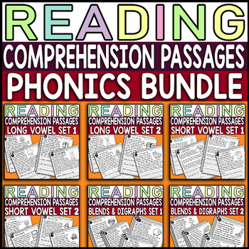 Preview of Phonics Reading Comprehension Passages With Questions BUNDLE