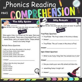 Preview of Phonics Reading Comprehension Passages Worksheets