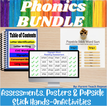 Preview of Phonics Reading Intervention Bundle | Hands On Digital Activities Back to School