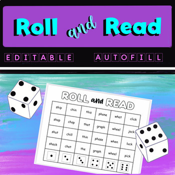 Preview of SOR GAME Editable - Autofill Phonics Reading Intervention -Roll and Read center