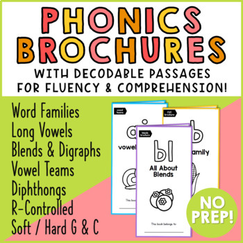 Preview of Phonics Reading Passages Brochures for Fluency and Comprehension