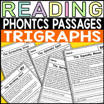 Preview of Phonics Reading Passages With Questions ( Trigraphs Reading Passages )