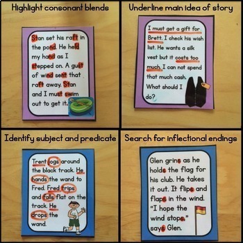 Phonics Decodable Passages and Story Cards: Consonant Blends by Sarah Paul