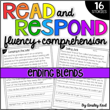 Preview of Phonics Reading Passages for Fluency and Comprehension - Ending Blends