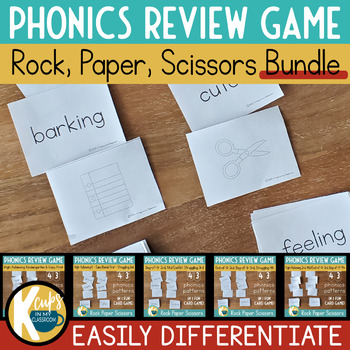 Preview of Phonics Review Game Rock Paper Scissors BUNDLE - Easy Differentiation